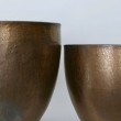 Vaso basso svasato color bronzo in terracotta smaltata