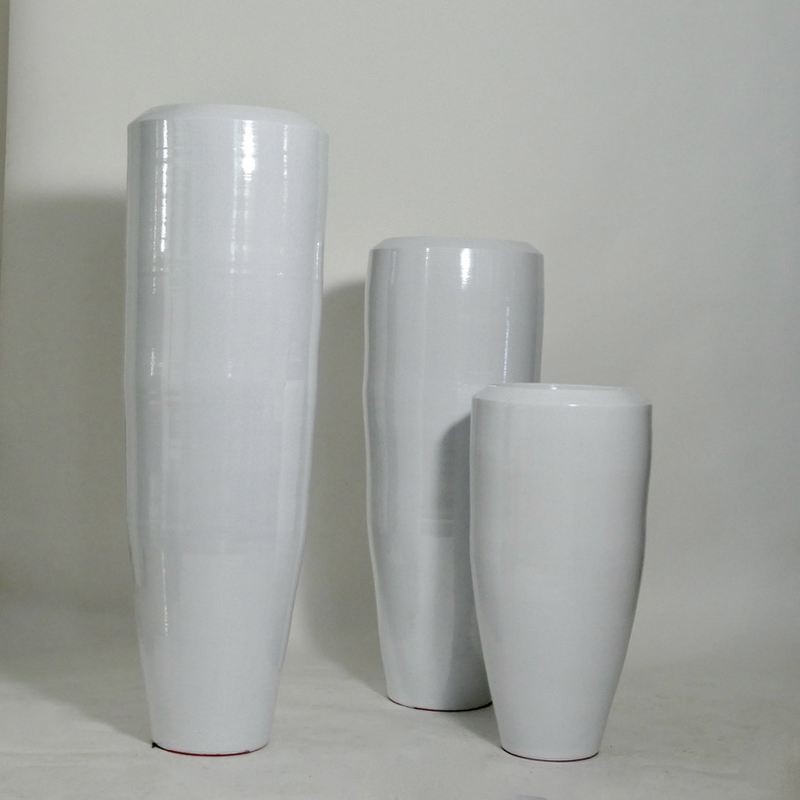 Vaso ceramica bianco 22,00 cm — Vasi da Arredamento
