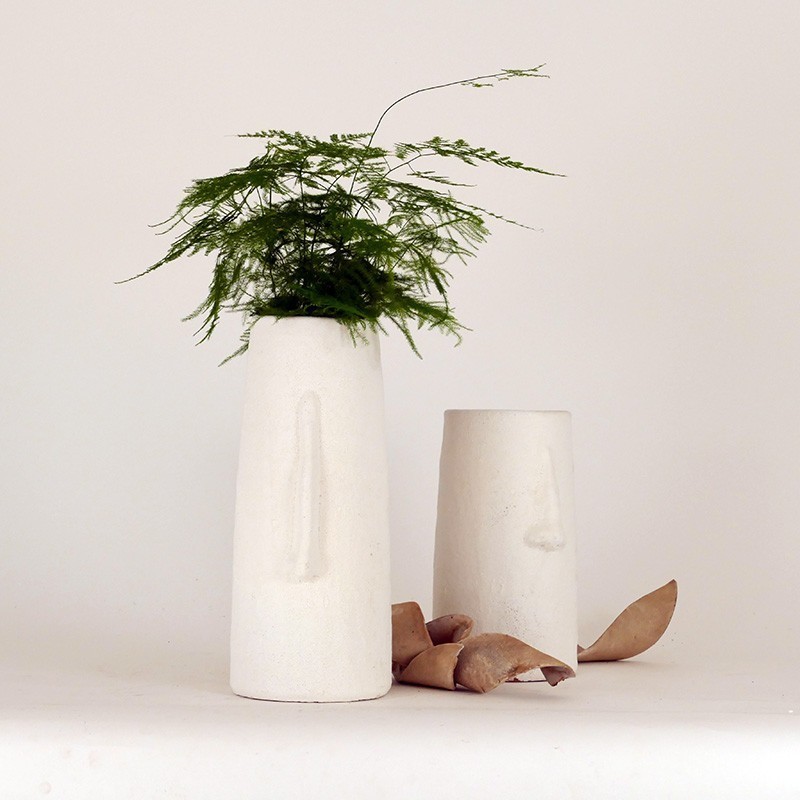 Vaso moderno con viso finitura naturale naturale - vendita online su In-Vasi