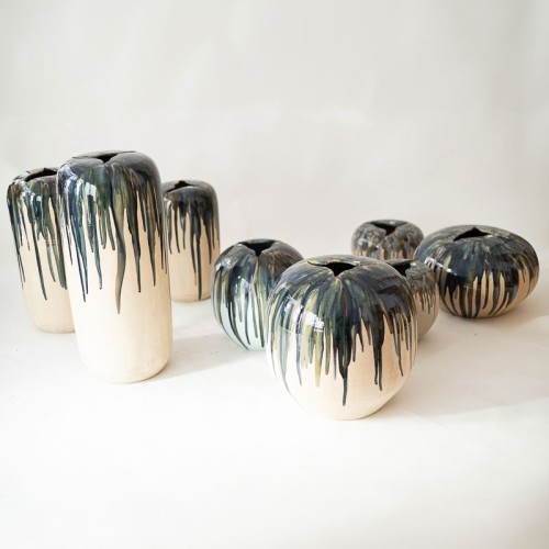 Vaso moderno con sgocciolature colorate - vendita online su In-Vasi