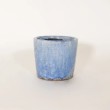 Vaso in crackle a base tonda blu sfumato - vendita online su In-Vasi