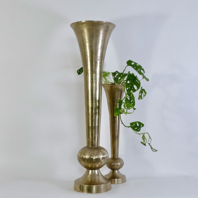 Vaso Deco CORY alluminio metallo e oro - 65 cm
